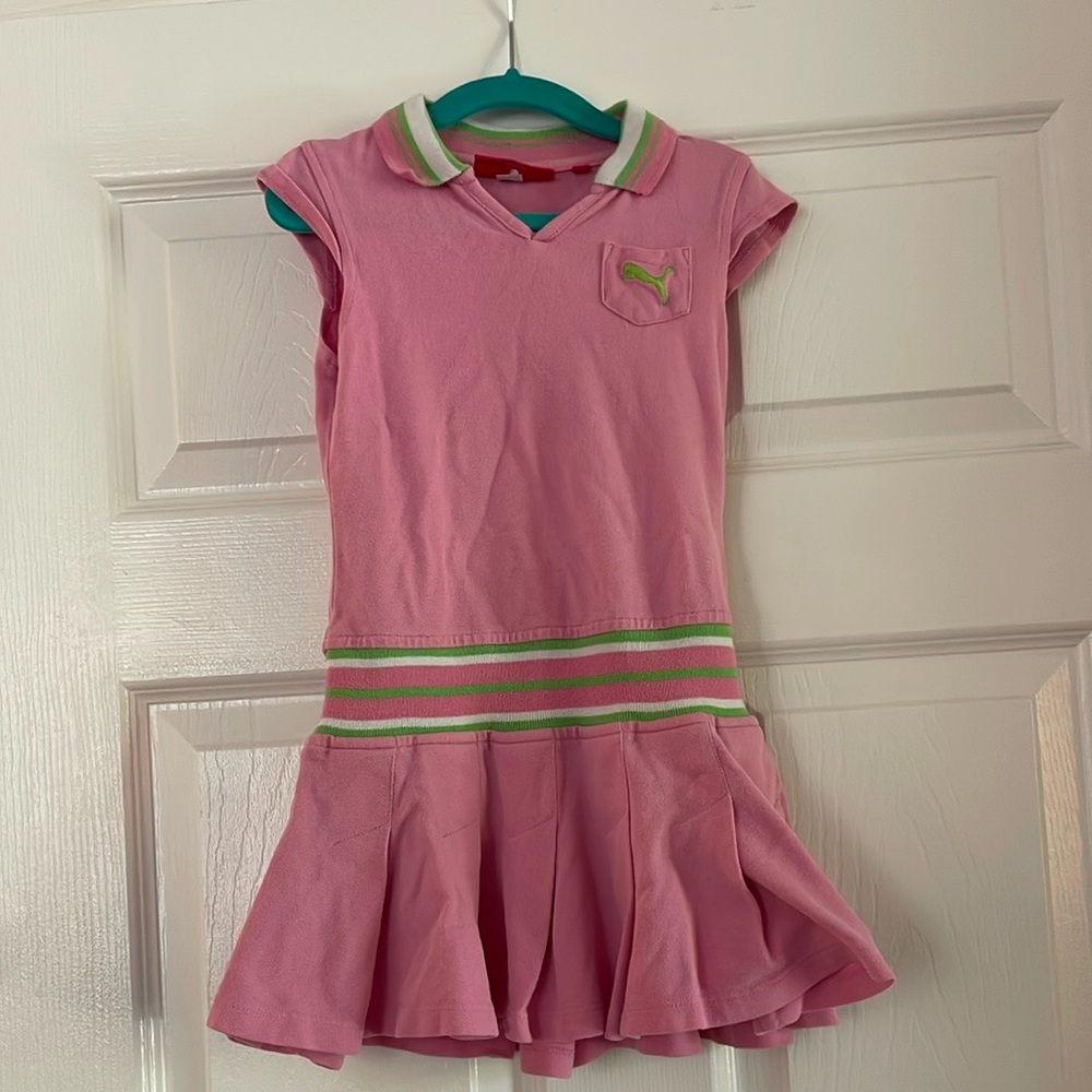 3/10 PUMA- Pink Polo Dress with Green Accents